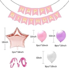 1st Happy Birthday Balloon Decoration ,Decoration Theme-Rose Golden  , Happy Birthday Decoration Service At Your Door-Step,( 1st Birthday Decoration For Baby Girl)