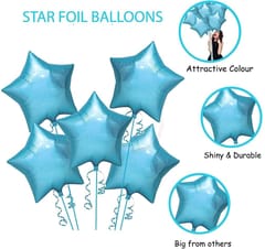 5th Happy Birthday Balloon Decoration ,Decoration Theme- Blue & Silver , Happy Birthday Decoration Service At Your Door-Step,( 5th Birthday Decoration )