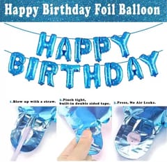 3rd Happy Birthday Balloon Decoration ,Decoration Theme-  For Boys Blue & Silver And For Girls Pink & Golden , Happy Birthday Decoration Service At Your Door-Step,( 3rd Birthday Decoration )