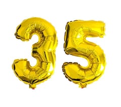 35th Happy Anniversary Balloon Decoration ,Decoration Theme-Gold & Black With Silver Background , Happy Anniversary Decoration Service At Your Door-Step, (35th Anniversary Decoration)