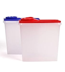 Tupperware Modular Mates Plastic Cereal Storer Set, 2.3 litres, Set of 2, White