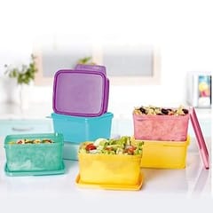 Tupperware Plastic Refrigerator Container - 500ml, 6 Pcs, Green, Purple, Pink, Blue, Yellow, Kitchen Accesories