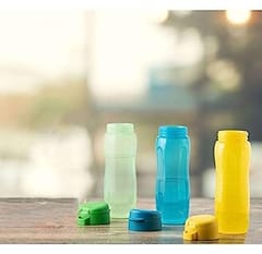 Tupperware Aquasafe Plastic Water Bottle Set, 1 Litre, Set of 4, Multicolour Gift For Back To School Students