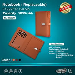 Diary Power Bank is great corporate gift for your manager and employees to make them feel specialClassic Black Notebook Diary Power Bank NDPBxx5000mAh