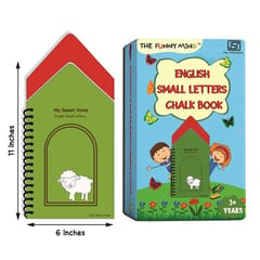 Hut Shape Wooden A to Z English Small Alphabets Reusable Chalk Book for Preschool