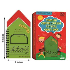 Hut Shape Wooden A to Z Capital Cursive Letters Reusable Chalk Book for Preschool