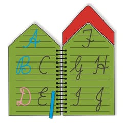 Hut Shape Wooden A to Z Capital Cursive Letters Reusable Chalk Book for Preschool