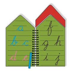 Hut Shape Wooden A to Z Small Cursive Letters Reusable Chalk Book for Preschool