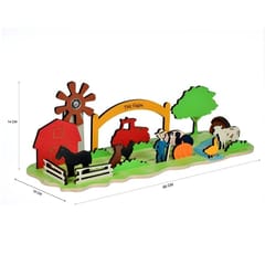 22 Pieces 3D The Farm Wooden Theme Board Jigsaw Puzzles and Make Your Own Story Educational Activities Playset Toy