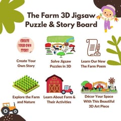 22 Pieces 3D The Farm Wooden Theme Board Jigsaw Puzzles and Make Your Own Story Educational Activities Playset Toy