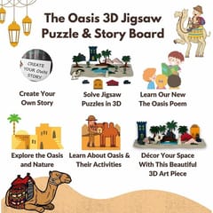 22 Pieces The Oasis Wooden Theme Board 3D Jigsaw Puzzle Create Your Own Story Educational Montessori Unique and Creative Play Toy Kit