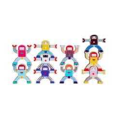 Robot Theme Wood Stacking Toy Set of 10 Combo Set for Kids