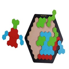 Wooden Hexa Puzzle Board,3D Hexagon Geometric Jigsaw Puzzle