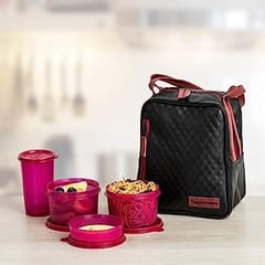 Plastic Elegant Lunch Set for Women (Pink) Lunch Box Set For Back To Office Women Gift For Mother, Sister ,Wife ,Friends