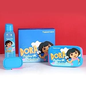Tupperware Dora Kids Plastic Lunch Set (Pink)  Lunch Box For Back To School Kids ,Birthday Gift