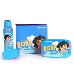 Tupperware Dora Kids Plastic Lunch Set (Pink)  Lunch Box For Back To School Kids ,Birthday Gift