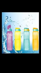 Tupperware Aquaslim Water Bottle 1 L 4 Pcs (Multicolor),For Back To School ,Collage ,Office  Water Bottle