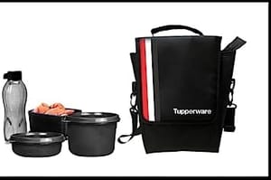 Lunch Set 3 containers, 1 bottle 500ml With Bag ( Black) Gift For Back To Office