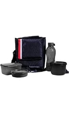 Lunch Set 3 containers, 1 bottle 500ml With Bag ( Black) Gift For Back To Office