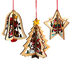 Christmas Decorations - 3D Christmas Tree Ornaments - Set of 6  By cThemeHouseParty