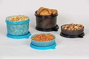 Tupperware Plastic Xtreme Executive Lunch Set (Blue, Black) , Lunch Box , For Office