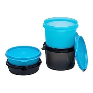 Tupperware Plastic Xtreme Executive Lunch Set (Blue, Black) , Lunch Box , For Office