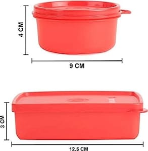 Tupperware TP-860-T187 Plastic Best Lunch (Including Bag) with Two Bowls, One Tumbler and One Square Box all (Purple) For Office