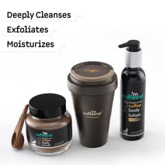 Coffee Deep Body Cleansing Kit | Body Scrub, Body Wash, Body Lotion | Deeply Cleanses, Exfoliates, Moisturizes | Enriched with Vitamin-E and Coconut Oil