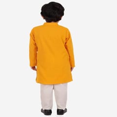Boy's Cotton Regular Kurta and Pyjama Set (yellow)
