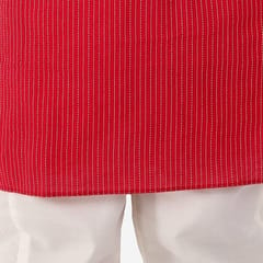 Boy's Cotton Regular Kurta and Pyjama Set (Red)
