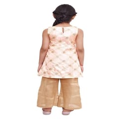 Girl's Floral Embroidered Silk Kurti With Plazzo Set