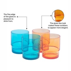 Tupperware Deluxe Tumbler Small 290Ml (Set Of 4) ,Glass, Mug ,Tumbler