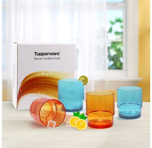 Tupperware Deluxe Tumbler Small 290Ml (Set Of 4) ,Glass, Mug ,Tumbler