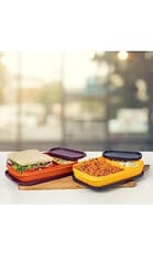 tupperware. Plastic My Lunch Liquid-Tight Lunch Box 590ml 2pc (Multicolour) Lunch Box For Back To School Kids ,Birthday Gift