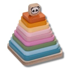 Rainbow Stacking Square Panda Wooden Stacker