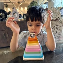 Rainbow Stacking Square Panda Wooden Stacker