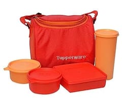 Plastic Lunch Bag Set with Bag, 4-Pieces, Multicolour Lunch Box Set Gift For Back To Office Gift For Father's Day