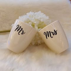 Unbreakable Couple Mugs - Set of 2 - Mr & Mrs - White (300ML each)