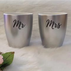 Unbreakable Couple Mugs - Set of 2 - Mr & Mrs - White (300ML each)