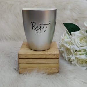 Unbreakable Silver Coffee Mug, Set of 1, Rakhi Special- Best Bro (300ML)