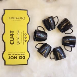 Unbreakable Tea Cups - Set of 6 - Black