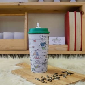Designer Cup by Chirpy Cups with coffee & sipper lids -Childhood Set of 1