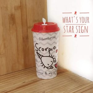 Scorpio Sun Sign Sipper & Coffee Cup - Zodiac Cups Set of 1