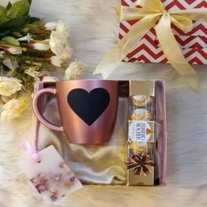 PAMPER YOUR LOVED ONES(1 Coffee Mug,1 Fragrant Bar,Ferrero Rocher Chocolates,1 Personalized Message Card)