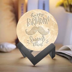 Personalized Happy Birthday Print Moon Lamp, 3D Printing Moon Light with Stand & Remote &Touch Control and USB Rechargeable, Timing Setting, Moon Light Lamp for Kids Lover Personalized  Birthday Gifts (4.9 Inch)