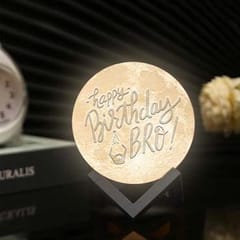 Personalized Happy Birthday Print Moon Lamp, 3D Printing Moon Light with Stand & Remote &Touch Control and USB Rechargeable, Timing Setting, Moon Light Lamp for Kids Lover Personalized  Birthday Gifts (4.9 Inch)