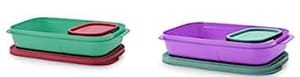 Tupperware Plastic Lunch Box 590 ml Pack of 2 with 4 Container (Multicolor) ,For Back To School Students