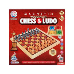 RATNA'S MAGNETIC WOODEN ART CHESS & LUDO