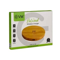 EVM Enwood Wireless Charger with an original bamboo wood design that gives it a natural style and combines technology with nature