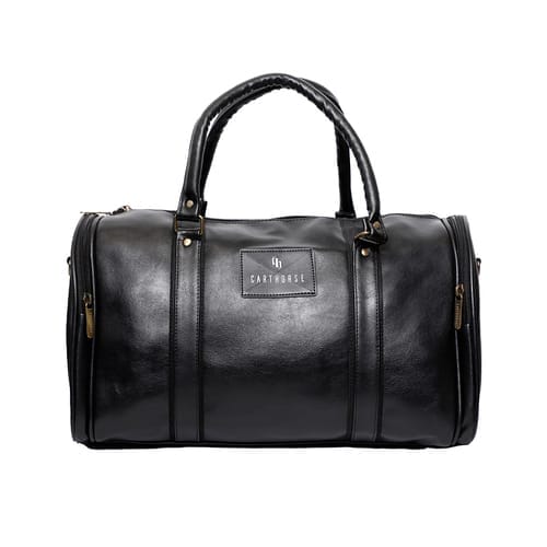Fenrich Black Leather Duffle Bag to carry stylish accessories and set the standard also perfect gift for all your employees, clients and customers